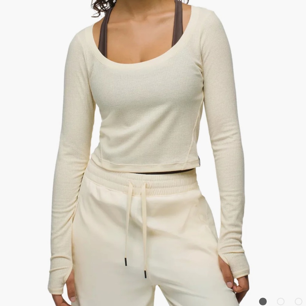 PRANA SEND OFF LONG SLEEVE TOP SWEET CREAM - L